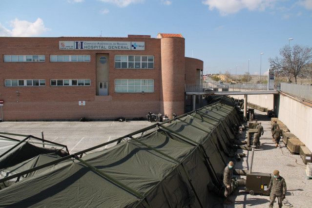 Coronavirus.- 38 efectivos del Ejército de Tierra levantan el hospital de campaña en Segovia en menos de 24 horas