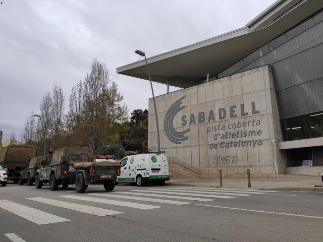 La llegada del Ejército de Tierra a la instalación deportiva de Sabadell