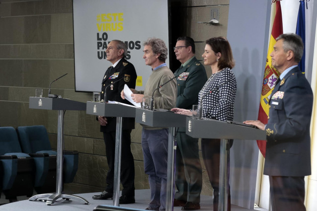 Rueda de prensa en el Palacio de la Moncloa tras la reunión del Comité Técnico de Gestión del Coronavirus.