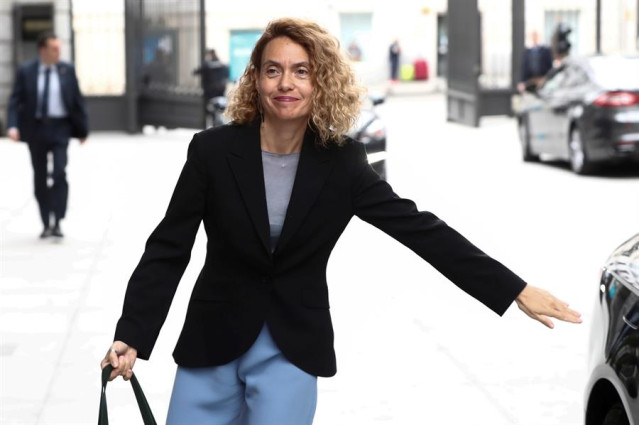 La presidenta del Congreso, Meritxell Batet, llegando al Palacio del Congreso