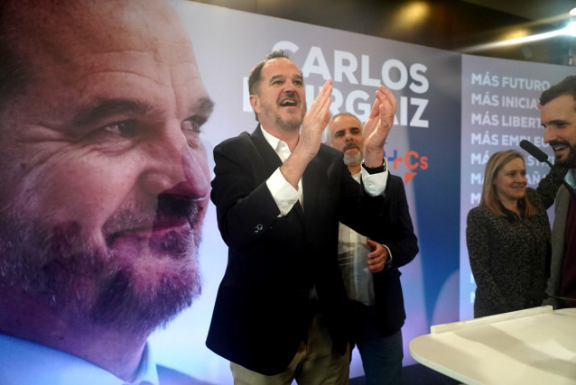 El candidato a lehendakari de la coalición PP+C's, Carlos Iturgaiz, en el acto de de presentación de su candidatura a lehendakari, en Santurce (Vizcaya/País Vasco/Euskadi) a 07 de marzo de 2020.