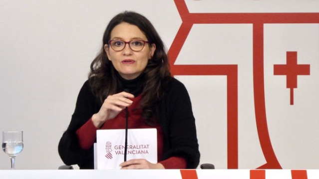 Oltra comparece en la rueda de prensa tras el pleno del Consell