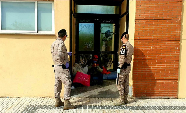 Militares en Montblanc (Tarragona).