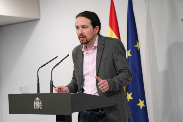 Rueda de prensa de Pablo Iglesias en la Moncloa