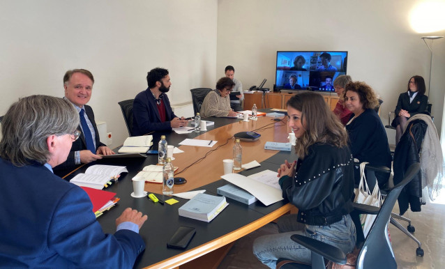 Reunión telemática de la Junta de Portavoces del Parlament.