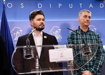 Los diputados Gabriel Rufián, de ERC, y Oskar Matute, de Bildu