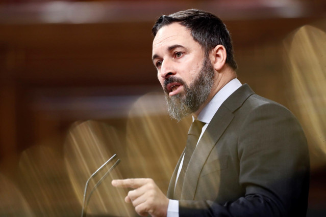 El líder de Vox, Santiago Abascal, en el Congreso