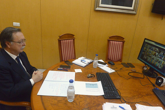 Vivas durante la videoconferencia.