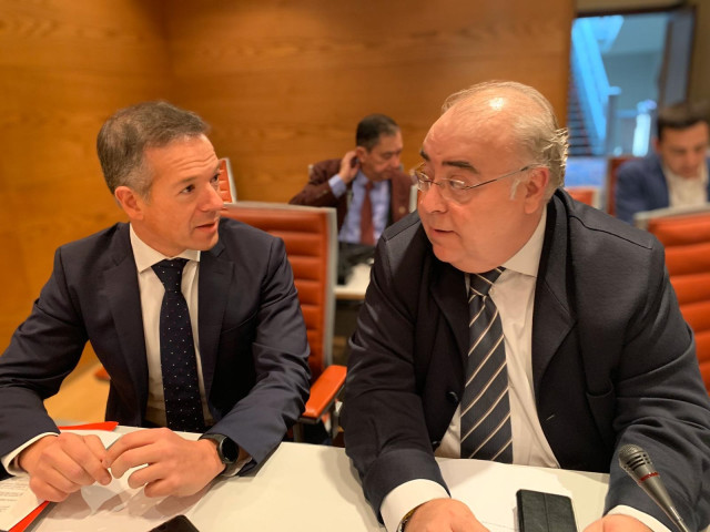 El portavoz del PSOE en el Senado, Ander Gil, y el portavoz adjunto, Tontxu Rodríguez.