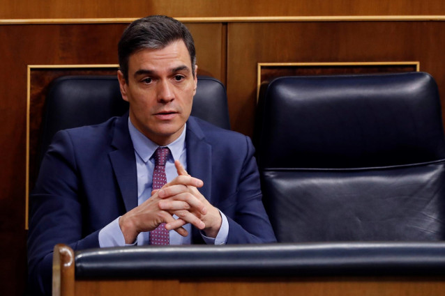 El presidente del Gobierno, Pedro Sánchez en el Congreso