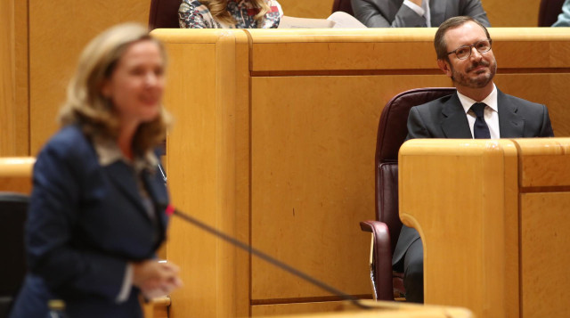 El portavoz del PP en el Senado, Javier Maroto, durante la primera sesión plenaria de la  XIII Legislatura en el Senado, en Madrid (España), a 10 de septiembre de 2019.