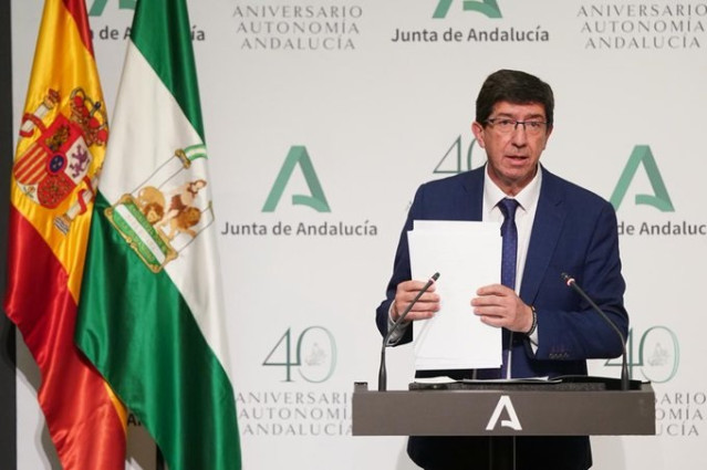 Imagen de archivo del vicepresidente de la Junta, Juan Marín, en rueda de prensa