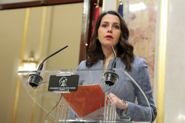 La presidenta de Ciudadanos y portavoz en el Congreso de los Diputados, Inés Arrimadas.