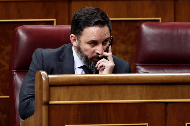 El líder de Vox, Santiago Abascal, en el Congreso