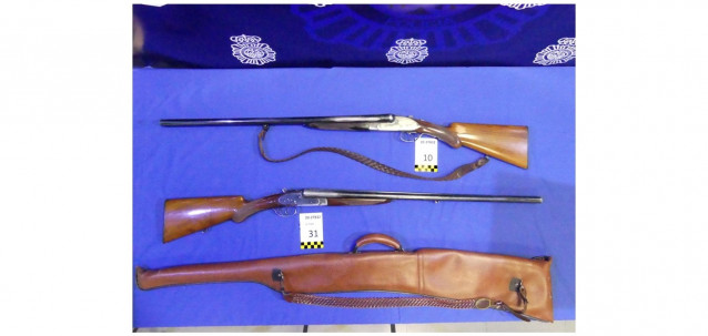 Armas intervenidas al varón que se atrincheró en su vivienda en Valladolid.