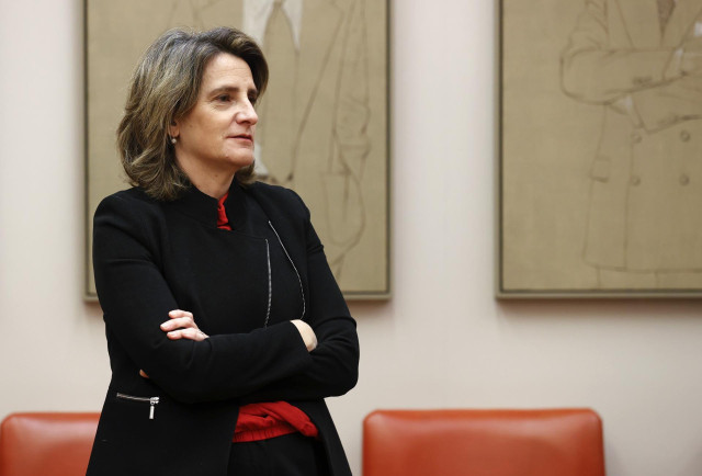 La vicepresidenta cuarta del Gobierno y ministra para la Transición Ecológica y el Reto Demográfico, Teresa Ribera, a su llegada para comparecer ante la comisión del ramo del Congreso