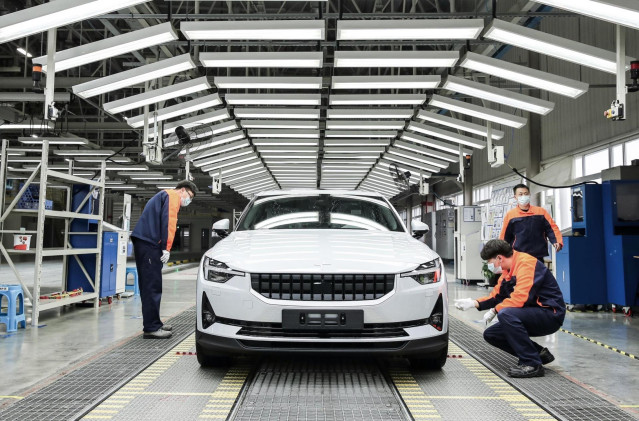 Producción del Polestar 2 en la planta de Polestar en Luqiao (China).