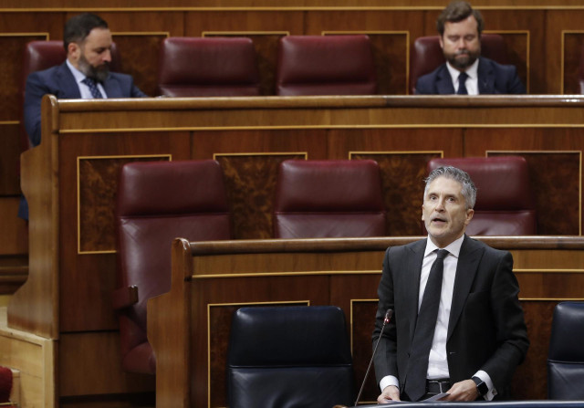 El ministro del Interior, Fernando Grande Marlaska, en la sesión de Control al Ejecutivo en el Congreso, en Madrid (España), a 13 de mayo de 2020.