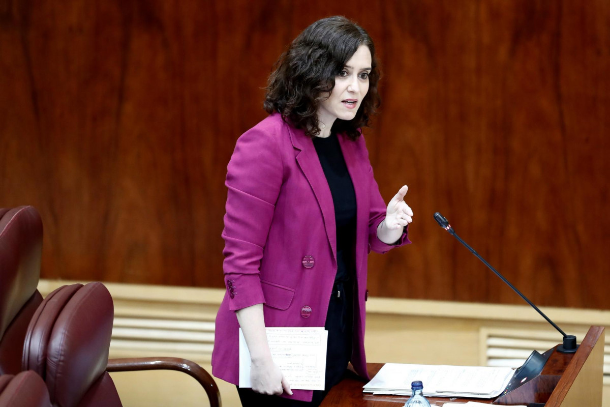 La presidenta de la Comunidad de Madrid, Isabel Díaz Ayuso durante la sesión de control al ejecutivo regional en la Asamblea de Madrid.