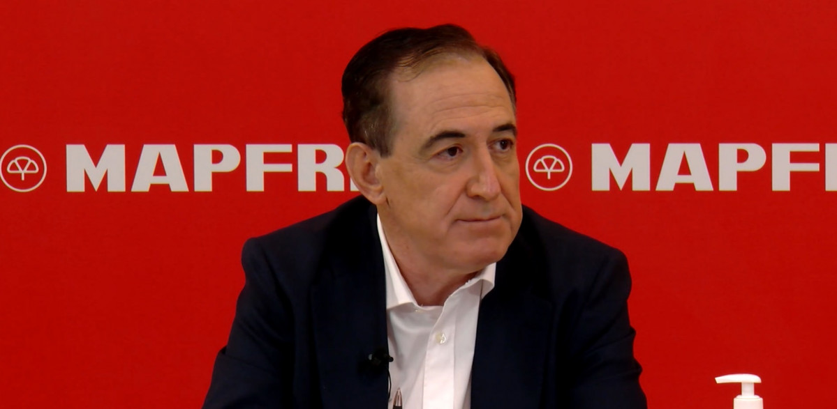 El presidente de Mapfre, Antonio Huertas, durante la presentación del primer trimestre 2020.