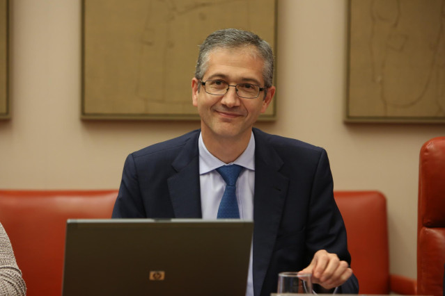 El Gobernador del Banco de España, Pablo Hernández de Cos, en una comparecencia ante el Congreso