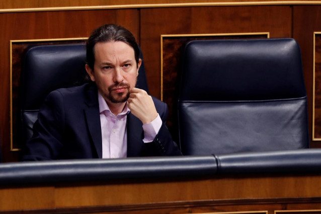 El vicepresidente segundo del Gobierno, Pablo Iglesias, en el Congreso