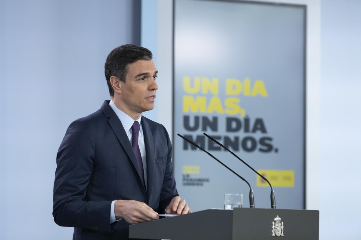 El presidente del Gobierno, Pedro Sánchez, comparece en una rueda de prensa telemática donde ha anunciado que la próxima semana pedirá al Congreso de los Diputados una nueva prórroga del estado d