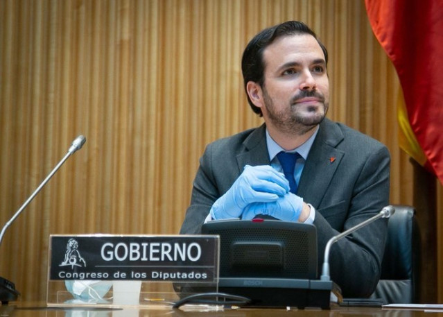 El ministro de Consumo, Alberto Garzón, en su comparecencia ante la Comisión de Sanidad y Consumo del Congreso.