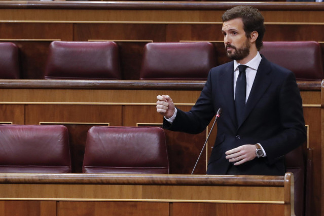 El líder del PP, Pablo Casado