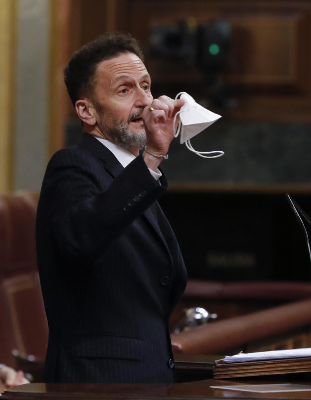 El portavoz adjunto de Ciudadanos en el Congreso de los Diputados, Edmundo Bal, durante su intervención en el Pleno de la Cámara Baja.