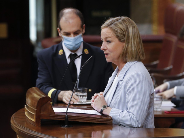 La diputada de Coalición Canaria, Ana Oramas, durante su intervención en el pleno del Congreso