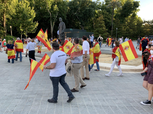 Protesta en la Plaza de España