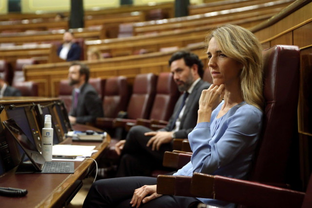 La portavoz del PP en el Congreso, Cayetana Álvarez de Toledo, durante el pleno celebrado este miércoles en el Congreso de los Diputados en Madrid.