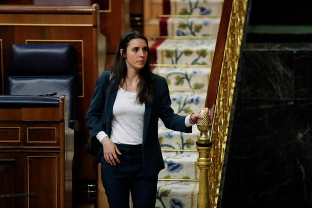 La ministra de Igualdad, Irene Montero durante el pleno celebrado este miércoles en el Congreso