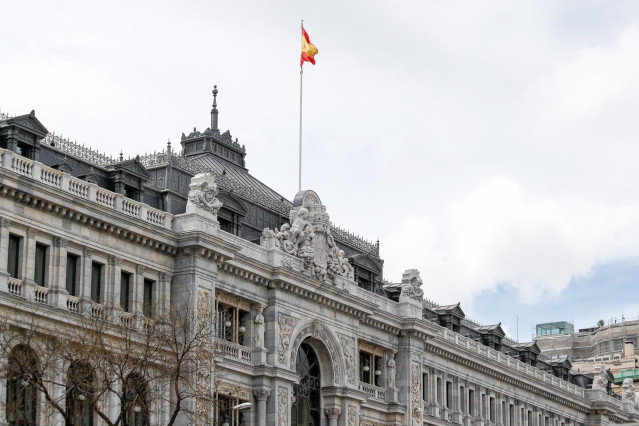 Fachada del Banco de España en su sede de Madrid.