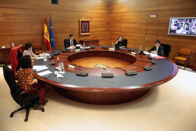 El presidente del Gobierno, Pedro Sánchez, presidente Consejo de Ministros extraordinario