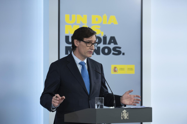 El ministro de Sanidad, Salvador Illa, en rueda de prensa.