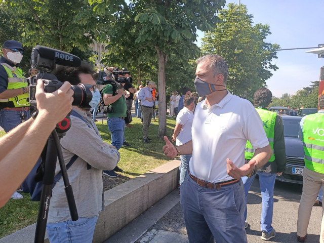 El secretario general de Vox, Javier Ortega Smith, en la manifestación convocada en Madrid