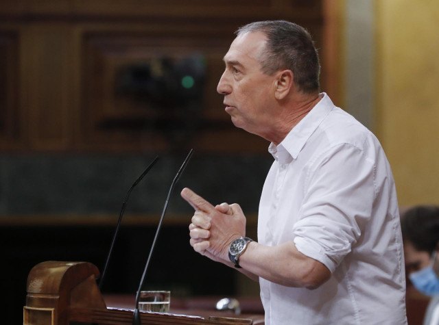 El diputado de Compromís Joan Baldoví, durante su intervención en el del pleno del Congreso