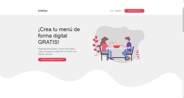 La aplicaicón web https://kemenu.Com/.