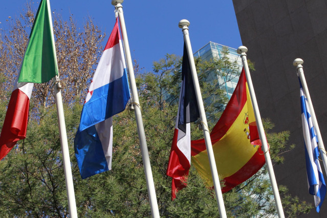 Banderas, bandera de Grecia, España, Francia, Croacia, Italia