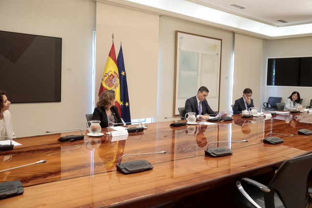 El presidente del Gobierno, Pedro Sánchez, y varios ministros se reúnen por videoconferencia con los presidentes autonómicos.