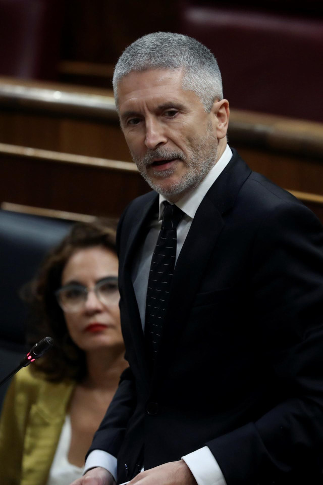 El ministro del Interior, Fernando Grande Marlaska, en el Congreso de los Diputados. En Madrid (España), a 20 de mayo de 2020.