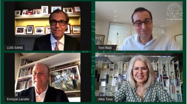 El propietario de Santa Eulalia, Luis Sans; el ceo de Mango, Toni Ruiz; el vicepresidente del Círculo Ecuestre, Enrique Lacalle, y la presidenta de Tous, Alba Tous