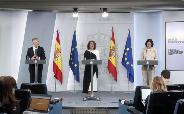 Rueda de prensa tras el Consejo de Ministros.
