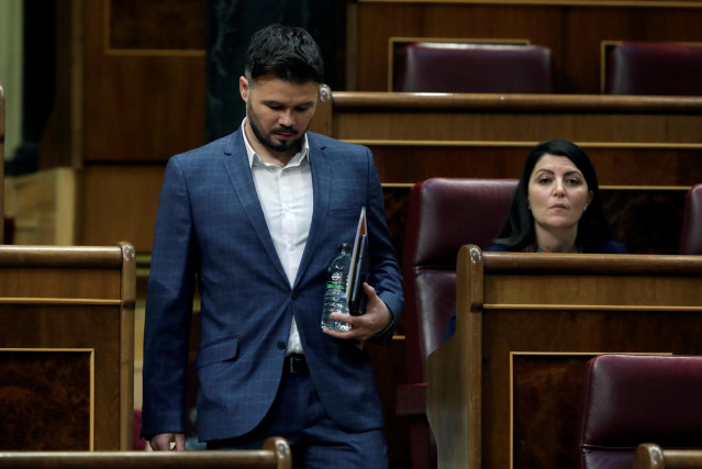 El portavoz de ERC, Gabriel Rufián, en el Pleno del Congreso