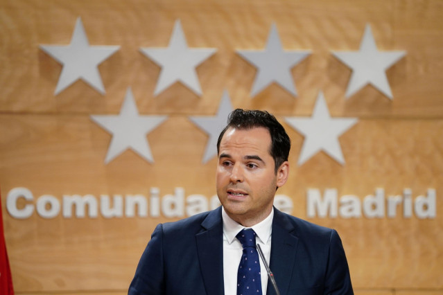 El vicepresidente de la Comunidad de Madrid, Ignacio Aguado, en rueda de prensa tras el Consejo de Gobierno.