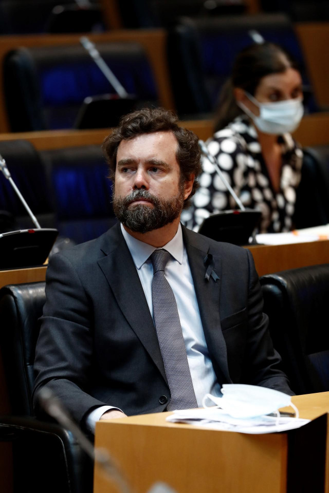 El diputado de Vox Iván Espinosa de los Monteros, durante la comparecencia del vicepresidente segundo del Gobierno, Pablo Iglesias.