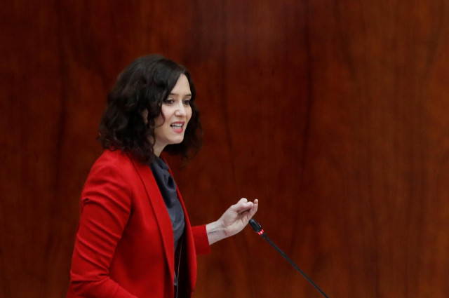 La presidenta autonómica, Isabel Díaz Ayuso, en la Asamblea. Archivo.