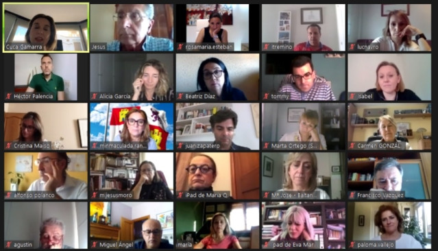 Captura de la reunión telemática con Cuca Gamarra.